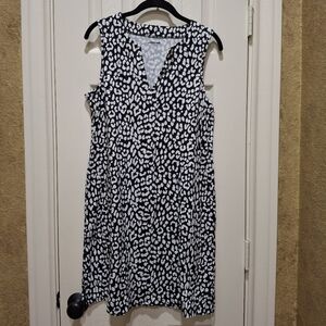 Lands' End Monochrome Sleeveless Midi Dress